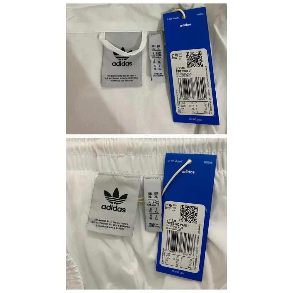 Adidas Originals Classics Adicolor Firebird Woven Tracksuit White Black Size XL